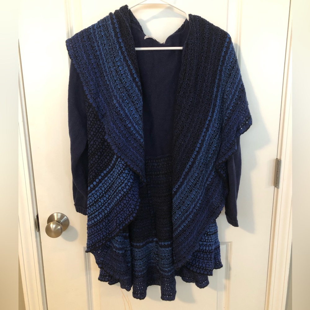 L Baciano Crochet Detail Knit Cardigan